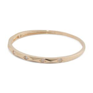 GHIACCO Gold/Diamond 14kt Gold Textured Diamond Sprinkle Band Ring